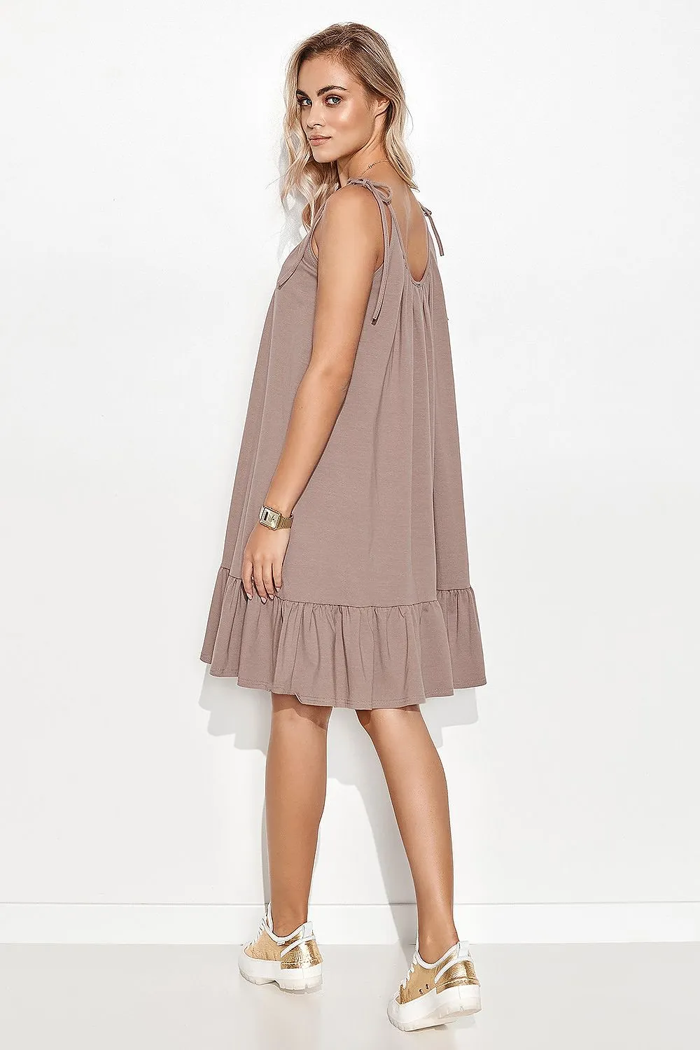 Romantic Tie-Strap Frill Dress
