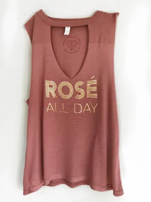 ROSE ALL DAY V-NECK TANK
