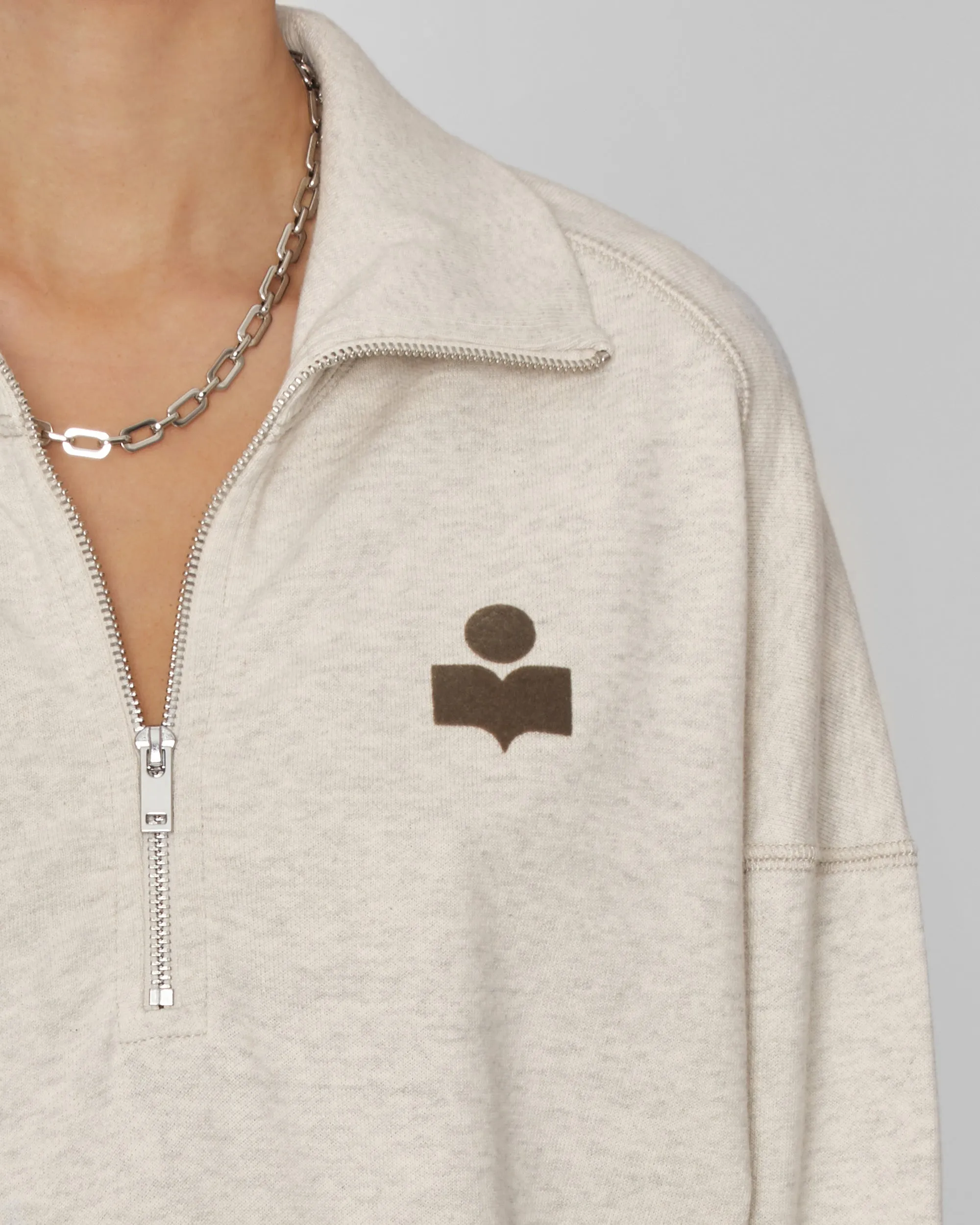 Ross Sweatshirt in Ecru/Khaki