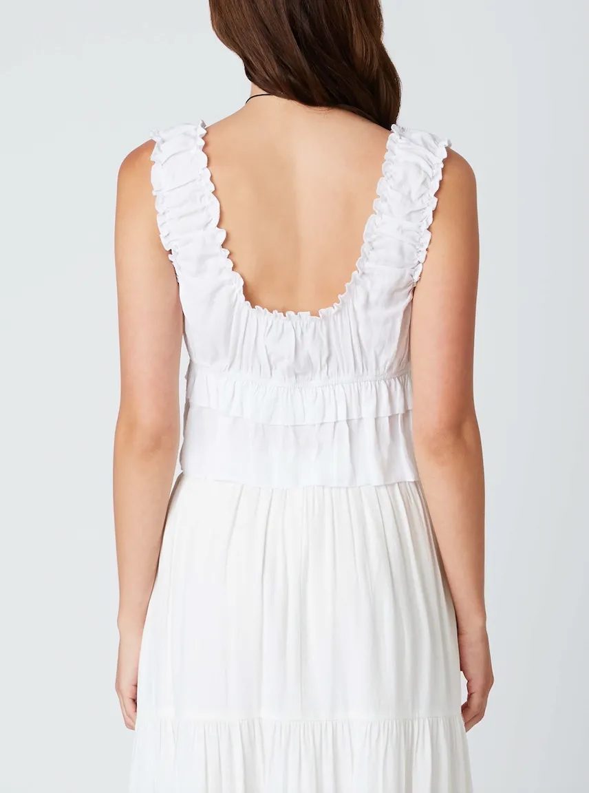 Ruffle Front Tie Top