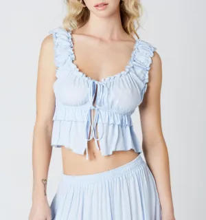 Ruffle Front Tie Top