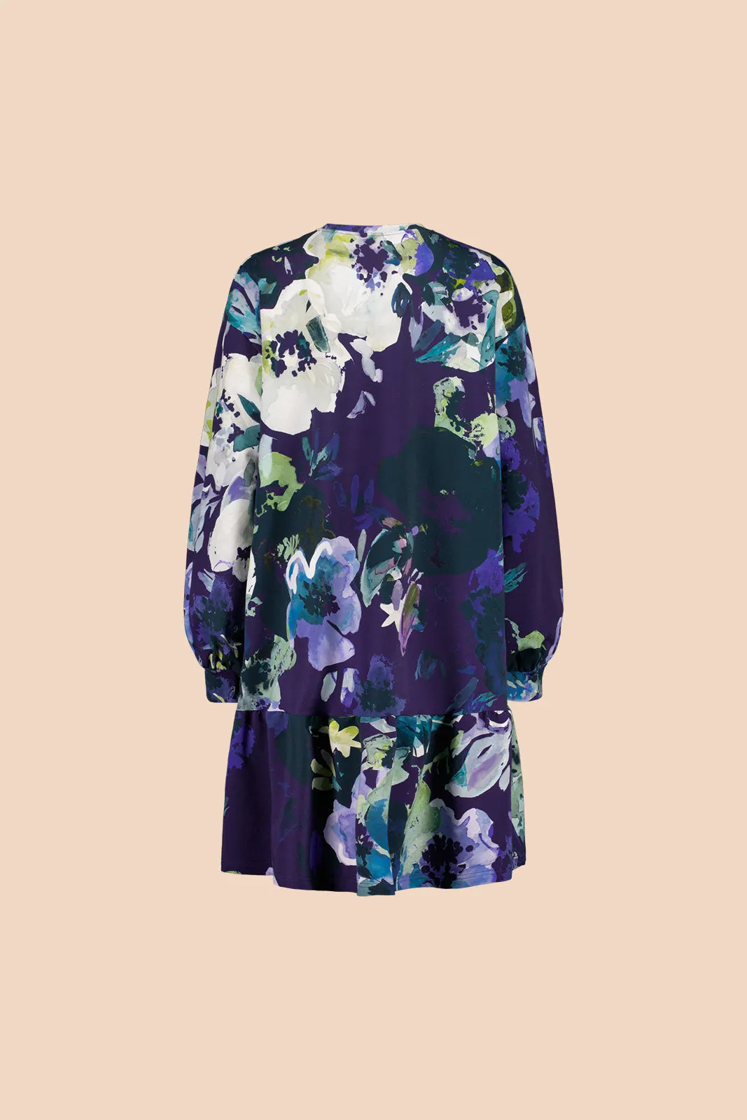 Ruffle Sweatshirt Dress, Blue Anemone