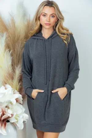 S ONLY Relaxing in the Hood Hoodie Dress in charcoal