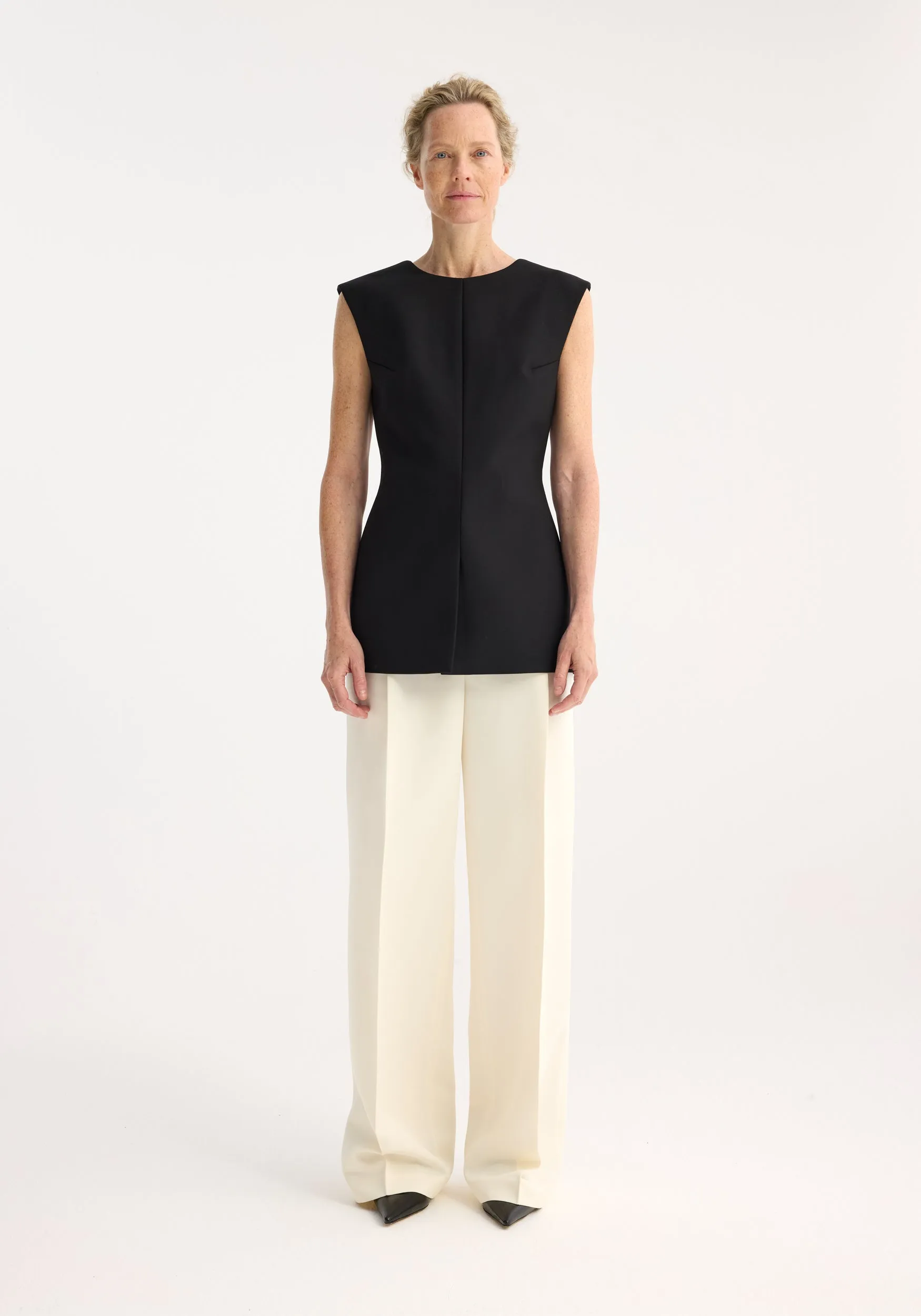 Sculptural Open Back Top