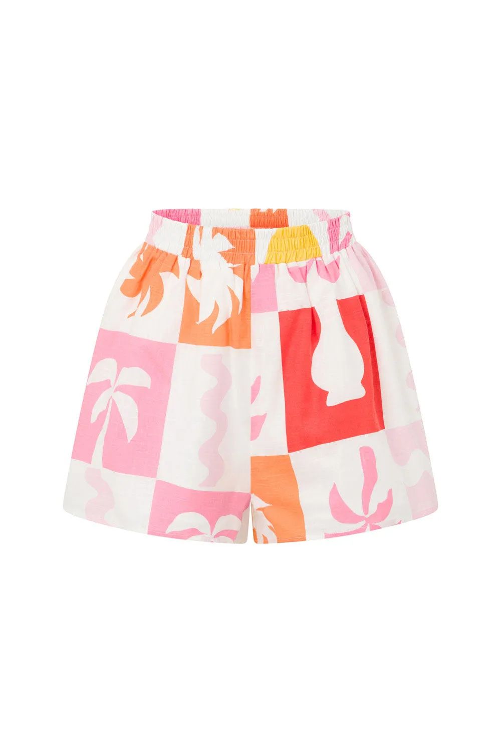 Seona Shorts - Palm Tile Fuego