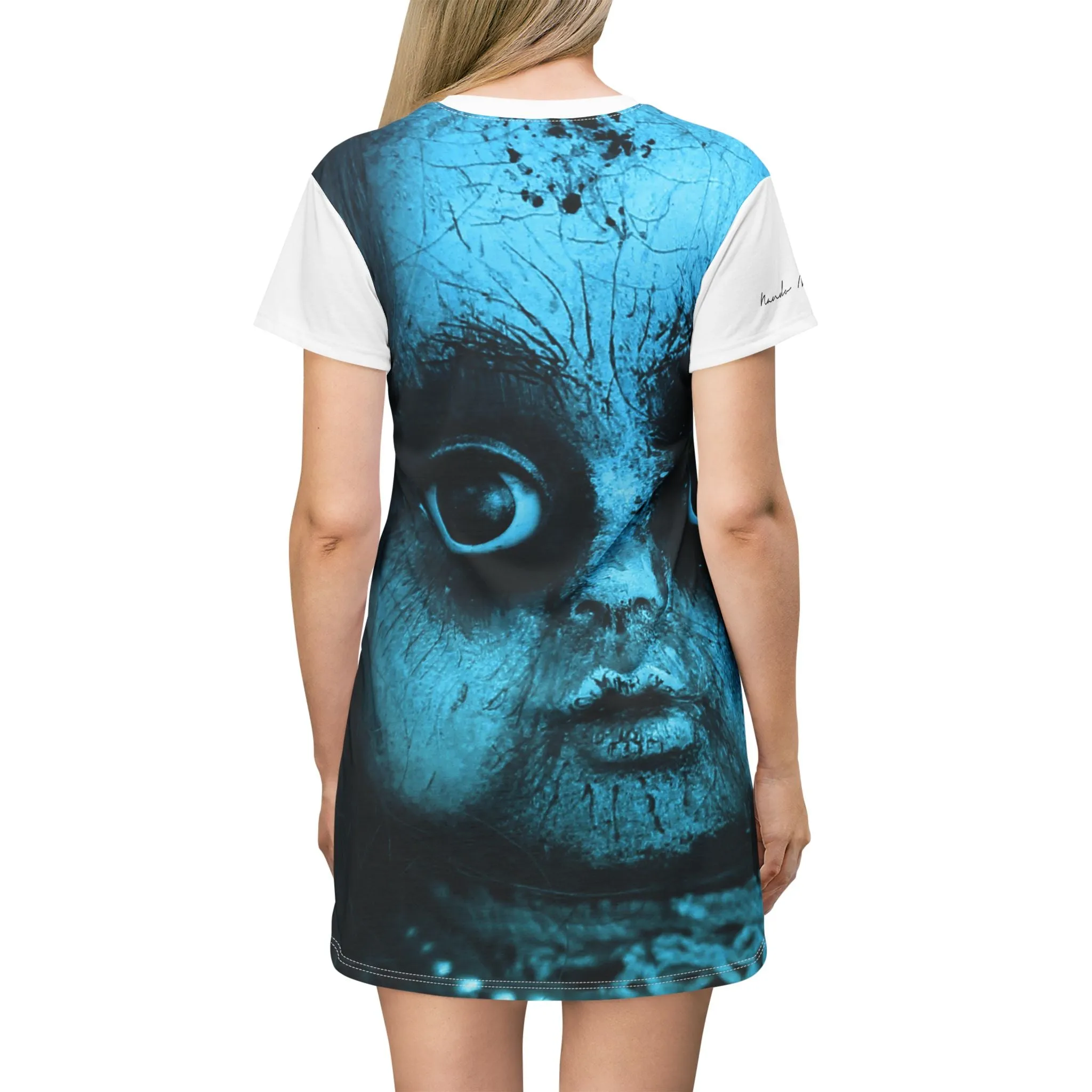 Shirtdress, White Creepy Doll Face