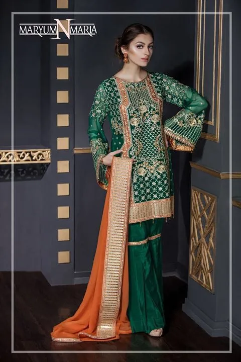 Short Shirt With Sharara by Mryum N Maria Model # C 1616