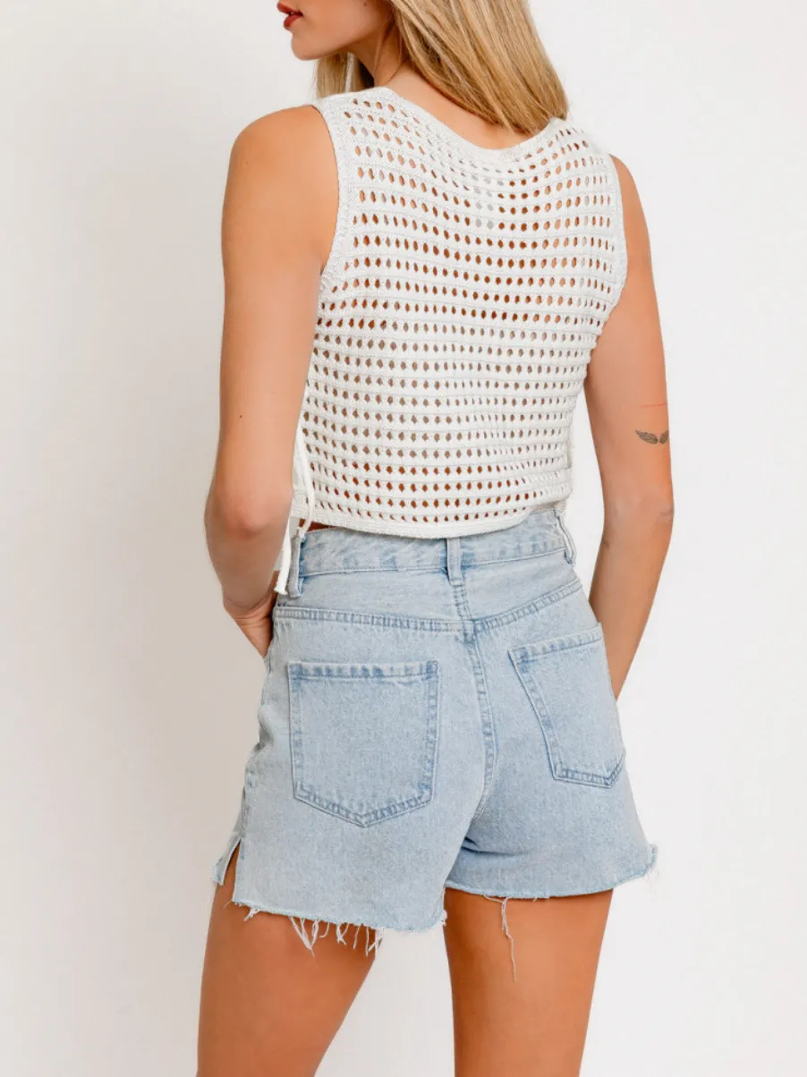 Side Tie Crochet Top