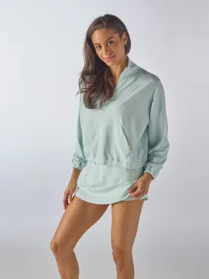 SIMPLY SOUTHERN QUARTER ZIP PULLOVER IN SEAFOM