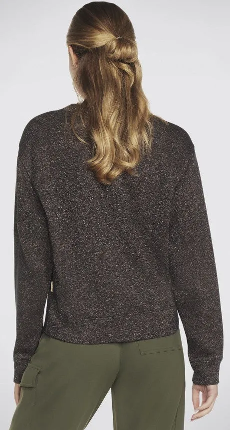 SKECH-SWEATS SHIMMER  V-NECK (LT110A-BLK)