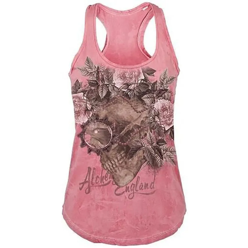 Skull T Back Sleeveless Tank Top S-5X