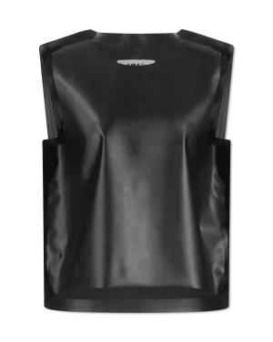 Sleeveless Faux Leather Boxy Top