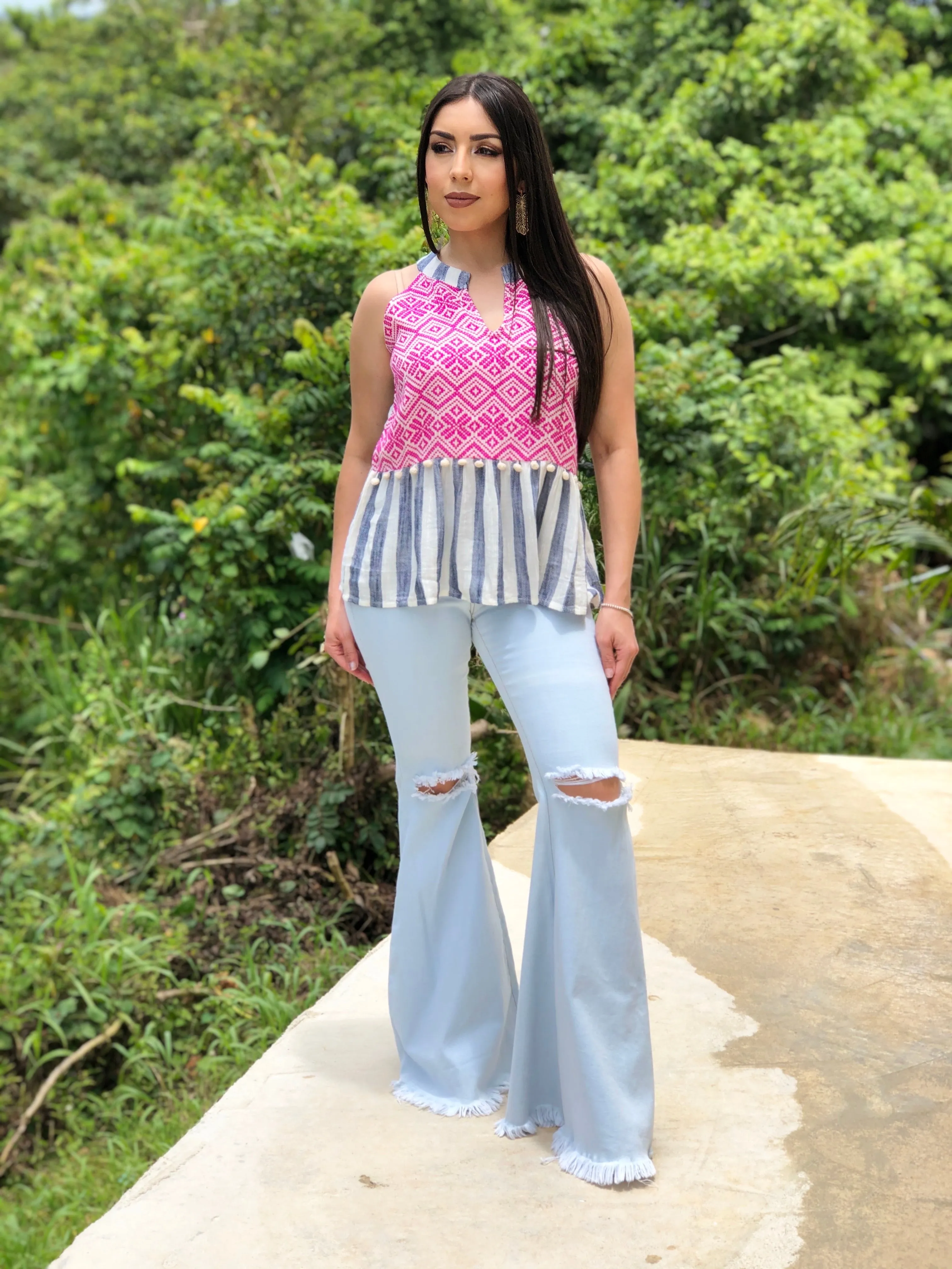 Sleeveless Stripe Top