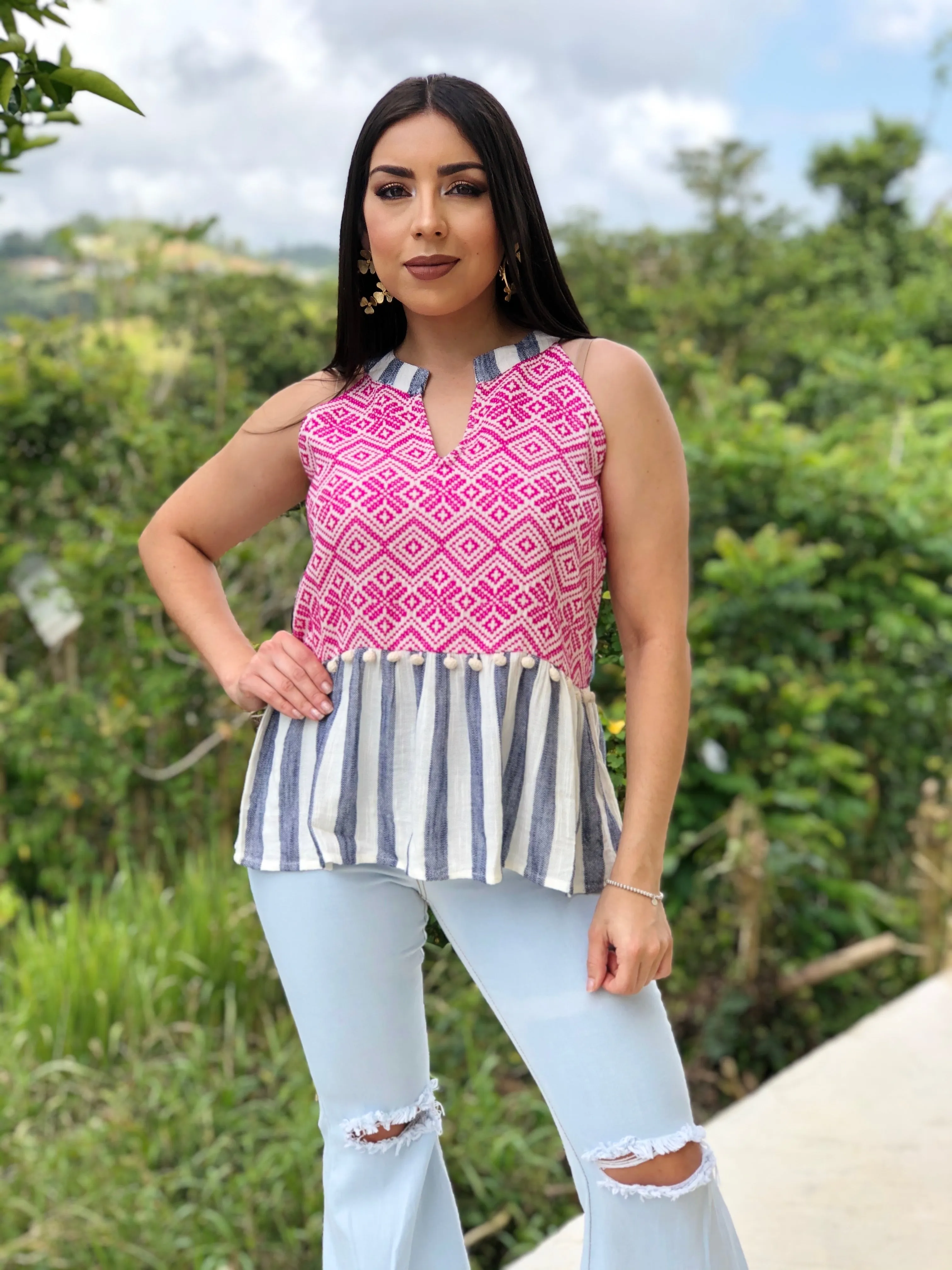 Sleeveless Stripe Top