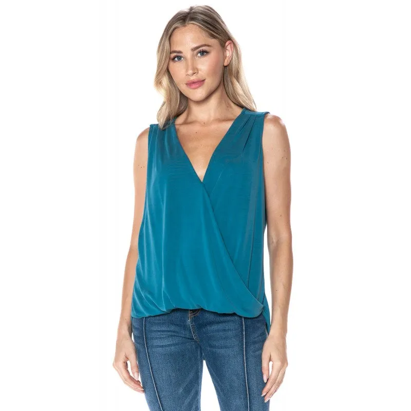 Sleeveless Surplice Top T1545-CP