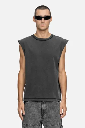 SLEEVELESS T-SHIRT WASHED BLACK