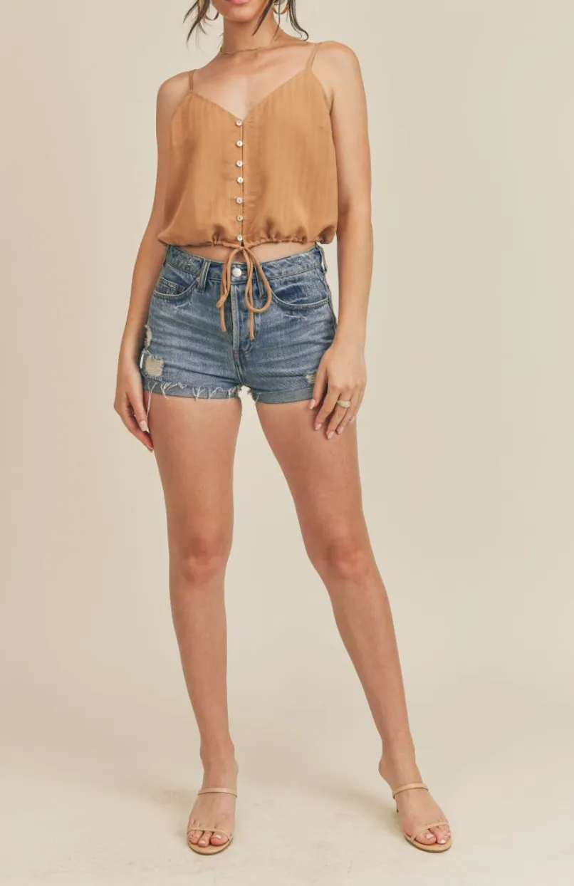 Sleeveless Tie Waist Tank Top