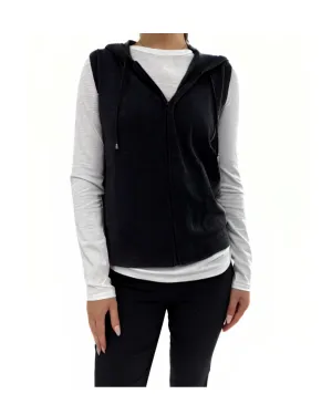 SLEEVELESS ZIP UP SWEATER