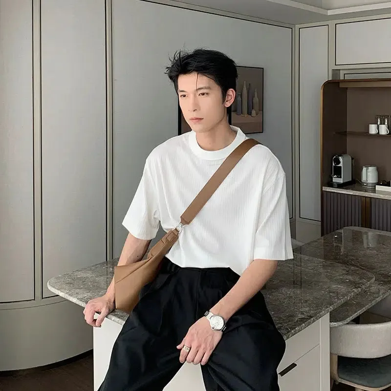 Solid Color Round Neck T-shirt