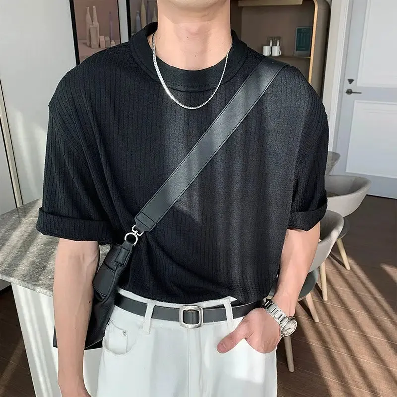 Solid Color Round Neck T-shirt