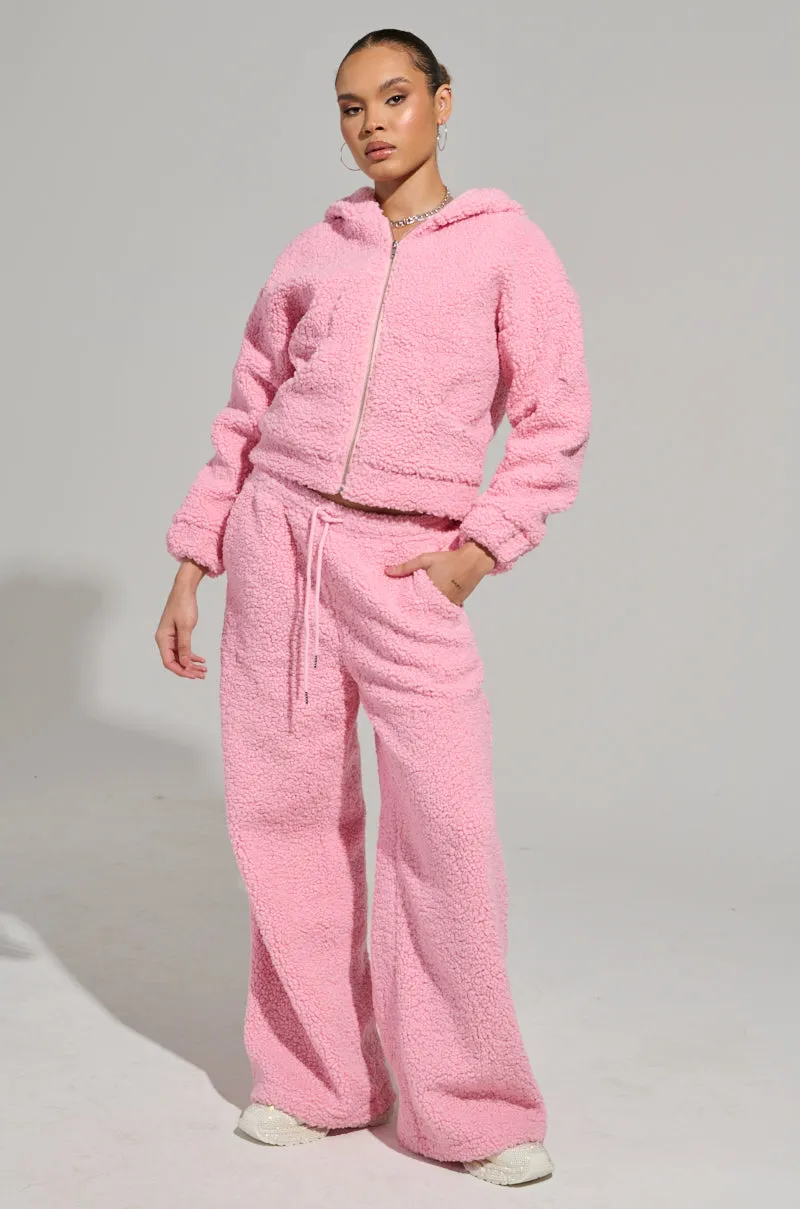 SOUR CANDY SHERPA ZIP UP HOODIE
