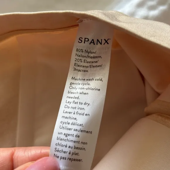 Spanx High Waisted Mid Thigh Shorts in Soft Nude