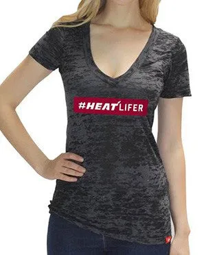 Sportiqe Miami HEAT Lifer Ladies V Neck T-Shirt