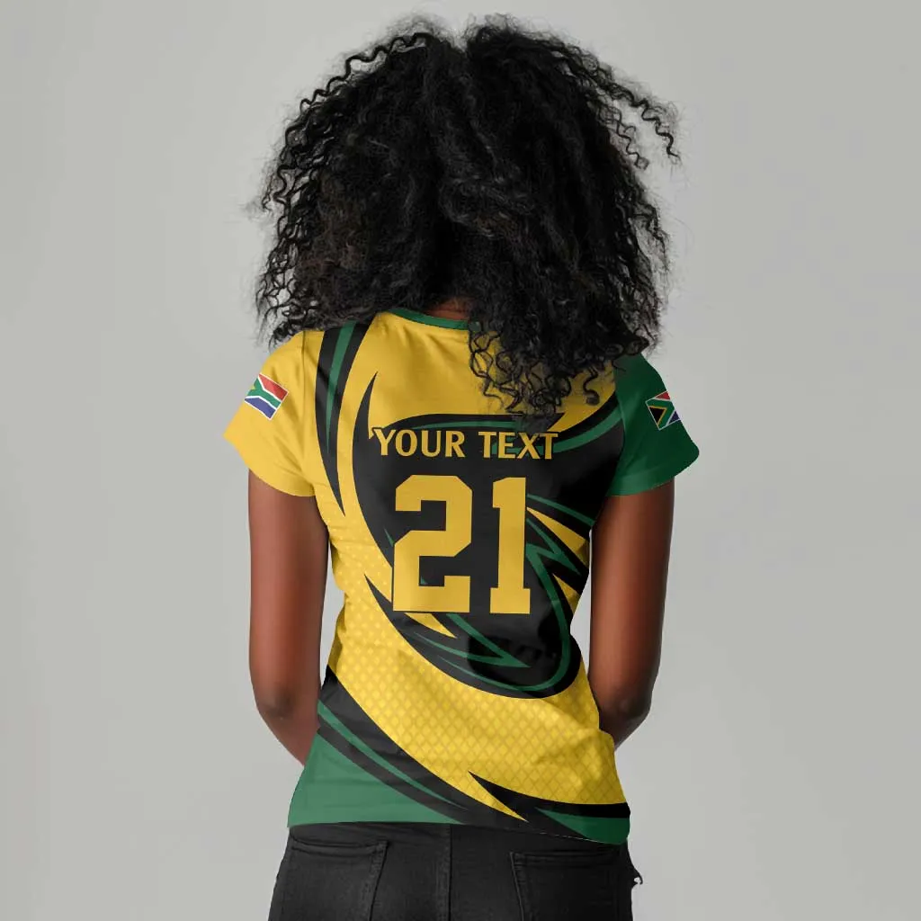 Springbok South Africa Cricket Custom Women V-Neck T-Shirt Unique Pattern LT9