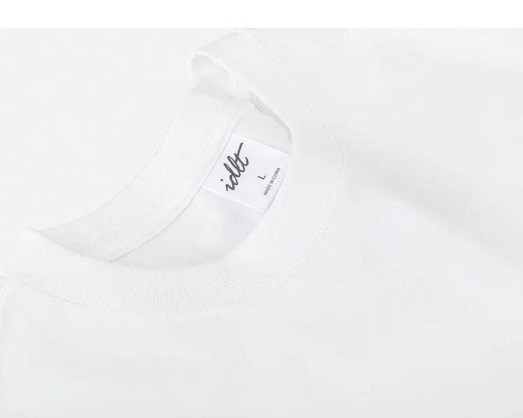 Stitching Round Neck Solid Color T-shirt