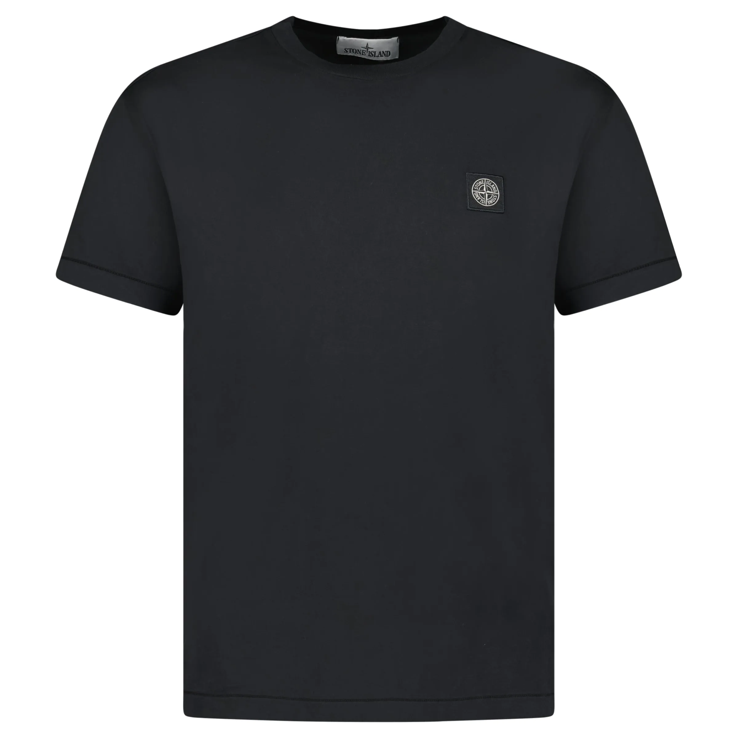 STONE ISLAND COMPASS LOGO CREWNECK T-SHIRT BLACK