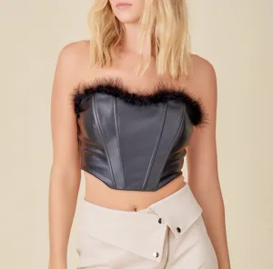 Strapless Leather Corset Top