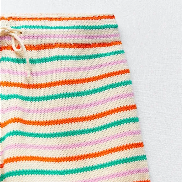 STRIPED KNIT SHORTS ZARA NWT