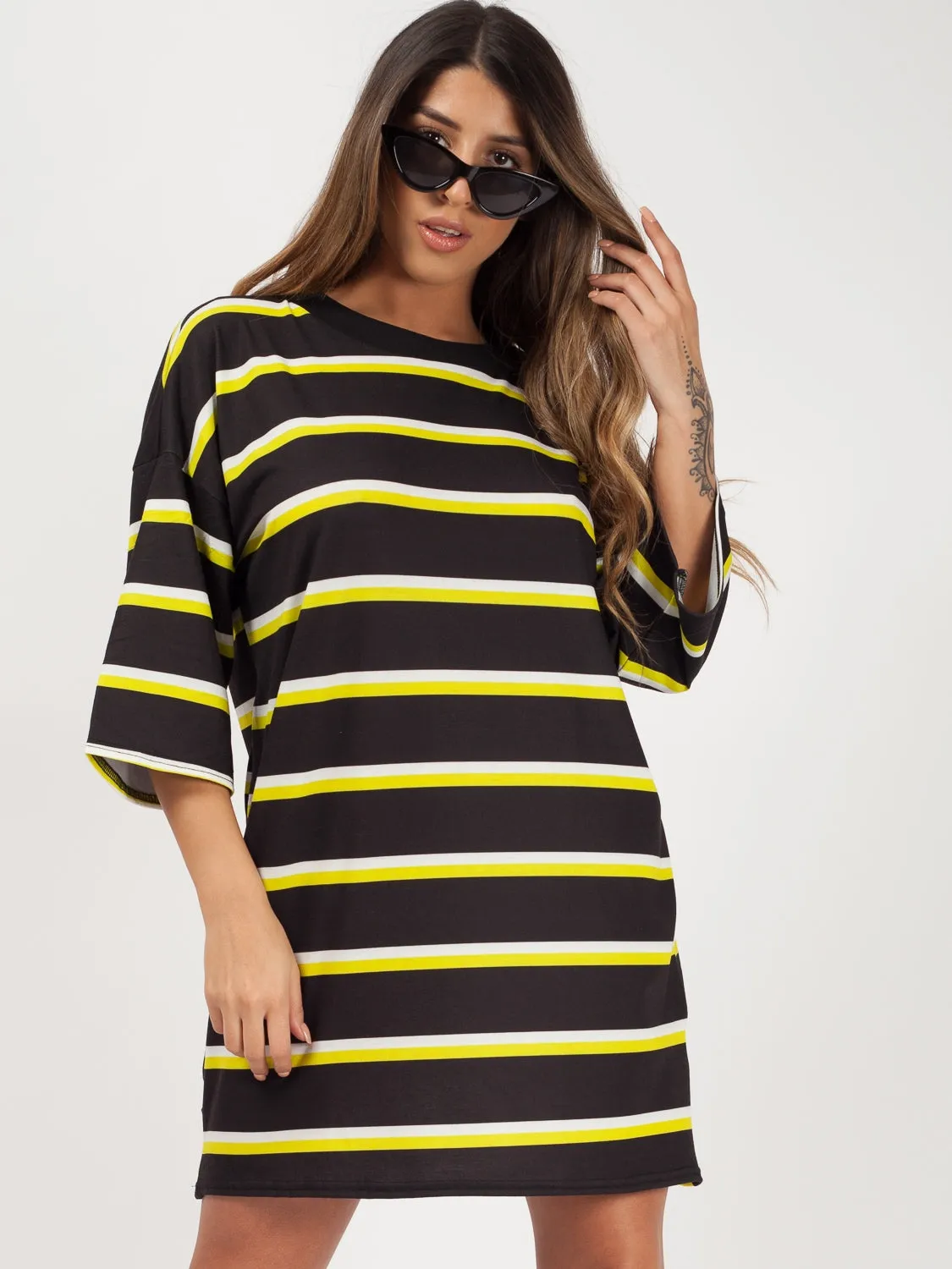Striped Oversized Boyfriend Tunic T-Shirt