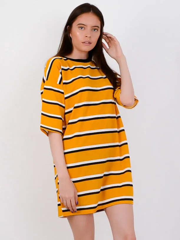 Striped Oversized Boyfriend Tunic T-Shirt