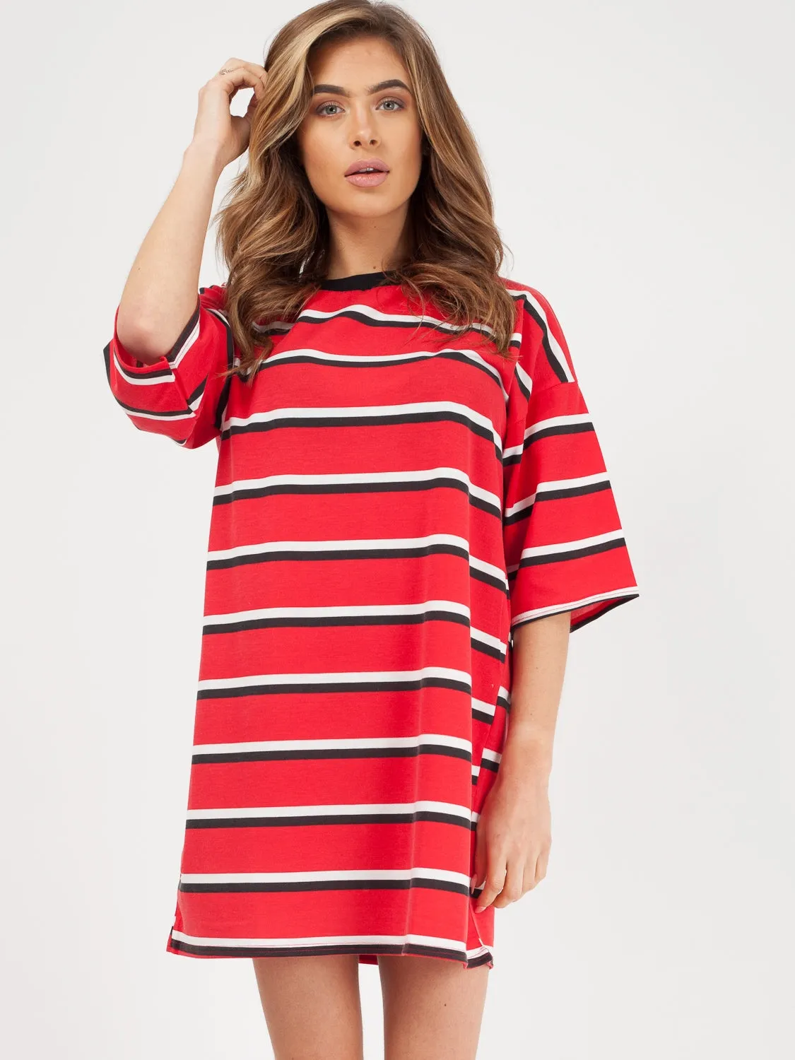 Striped Oversized Boyfriend Tunic T-Shirt