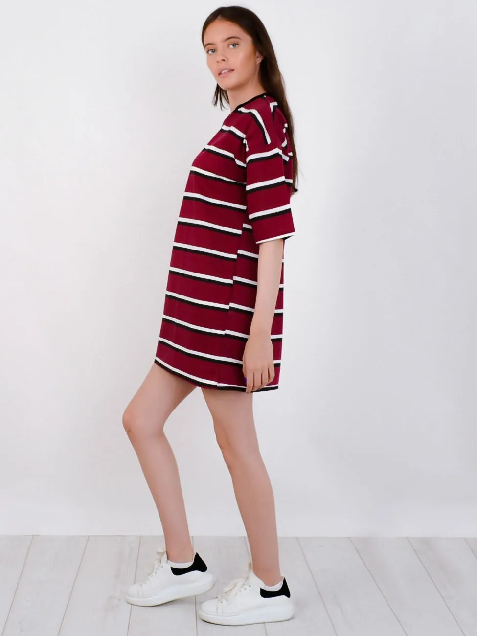 Striped Oversized Boyfriend Tunic T-Shirt