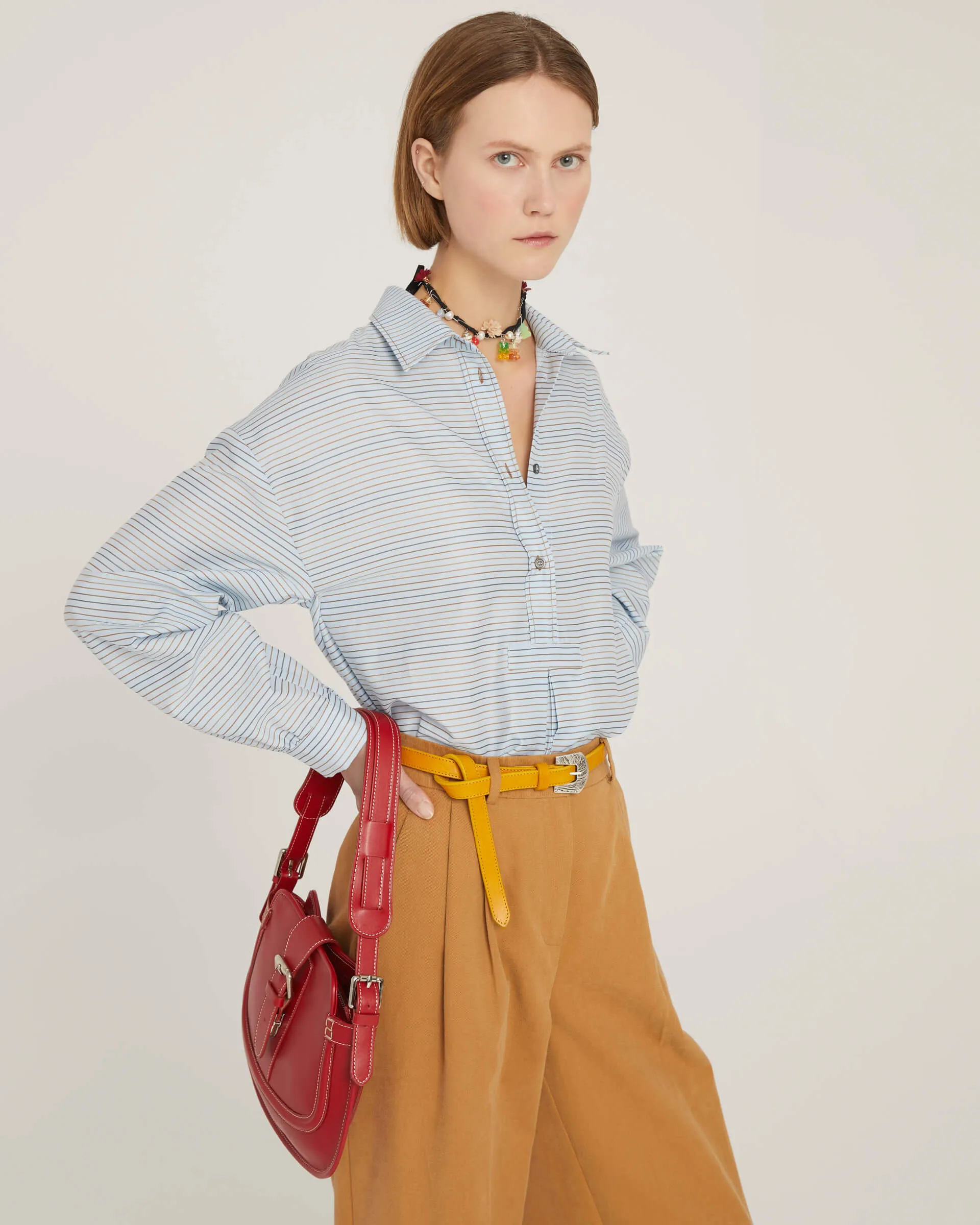 Striped Polo Shirt in Blue Stripe