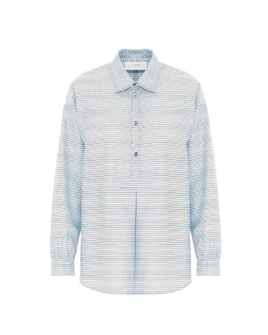 Striped Polo Shirt in Blue Stripe