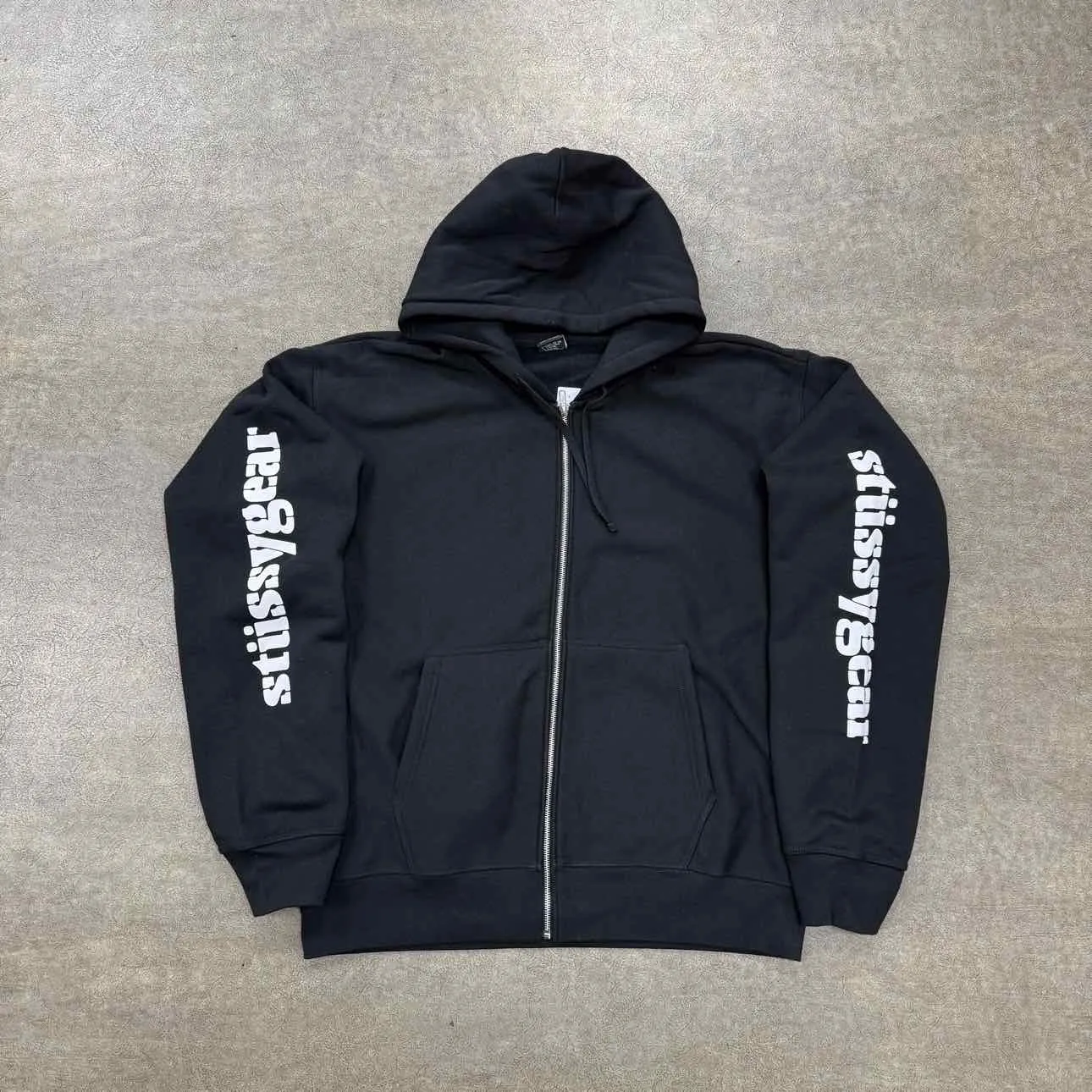Stussy Zip Up "GEAR ZIP" Black New Size 2XL