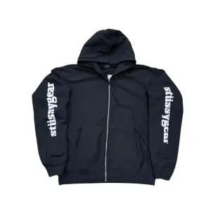 Stussy Zip Up "GEAR ZIP" Black New Size 2XL