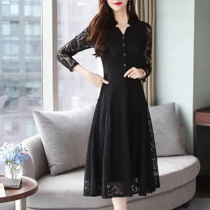 Stylish Button-up Long Sleeve T-Shirt Dress for a Flattering Fit