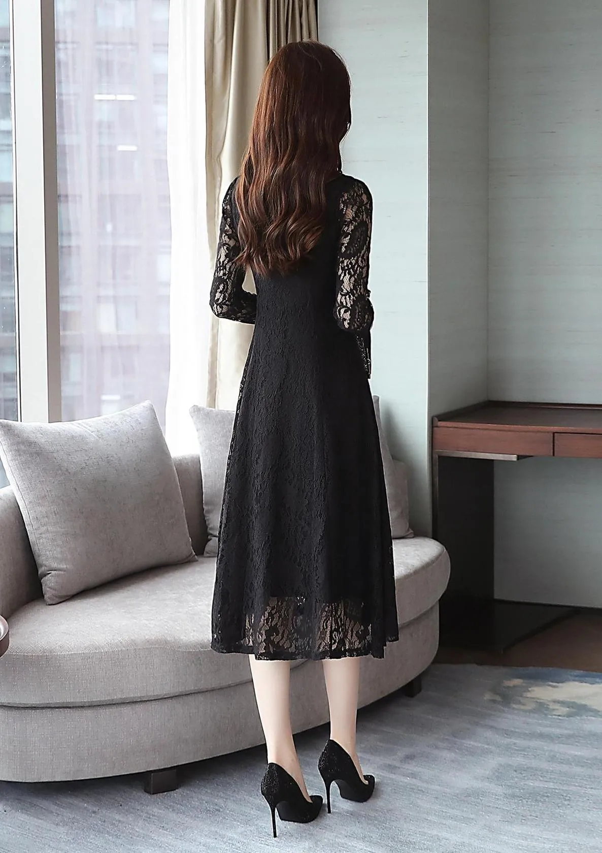 Stylish Button-up Long Sleeve T-Shirt Dress for a Flattering Fit