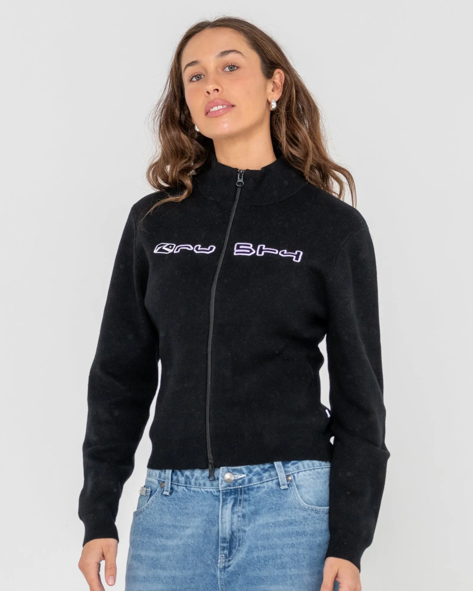 Sundial Zip Through Fitted Knit