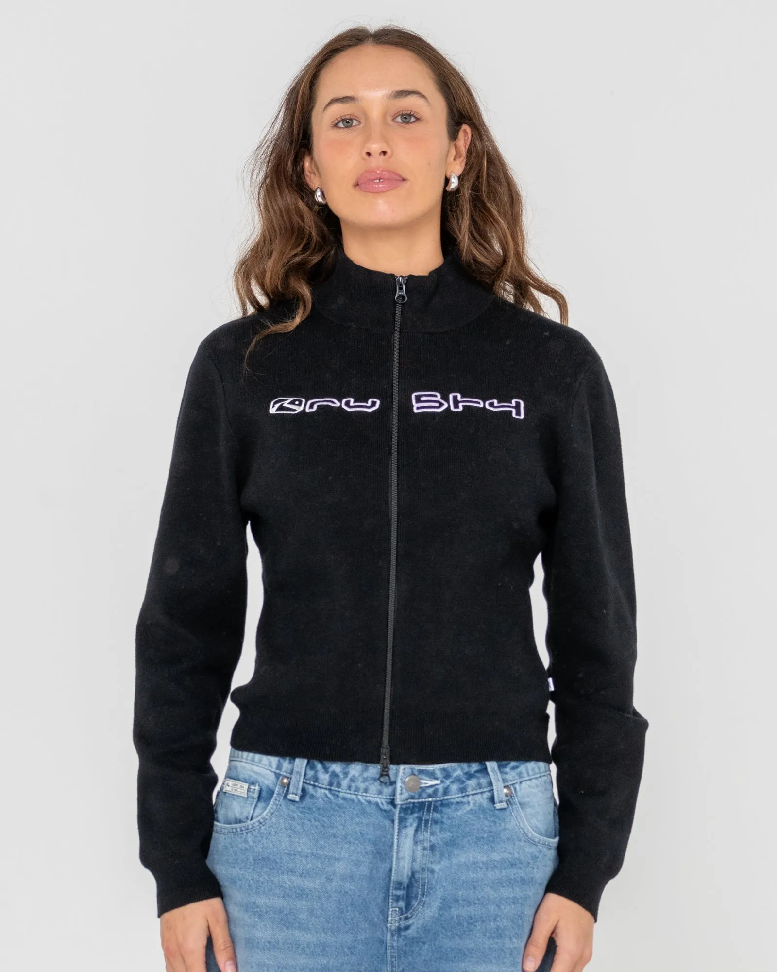 Sundial Zip Through Fitted Knit