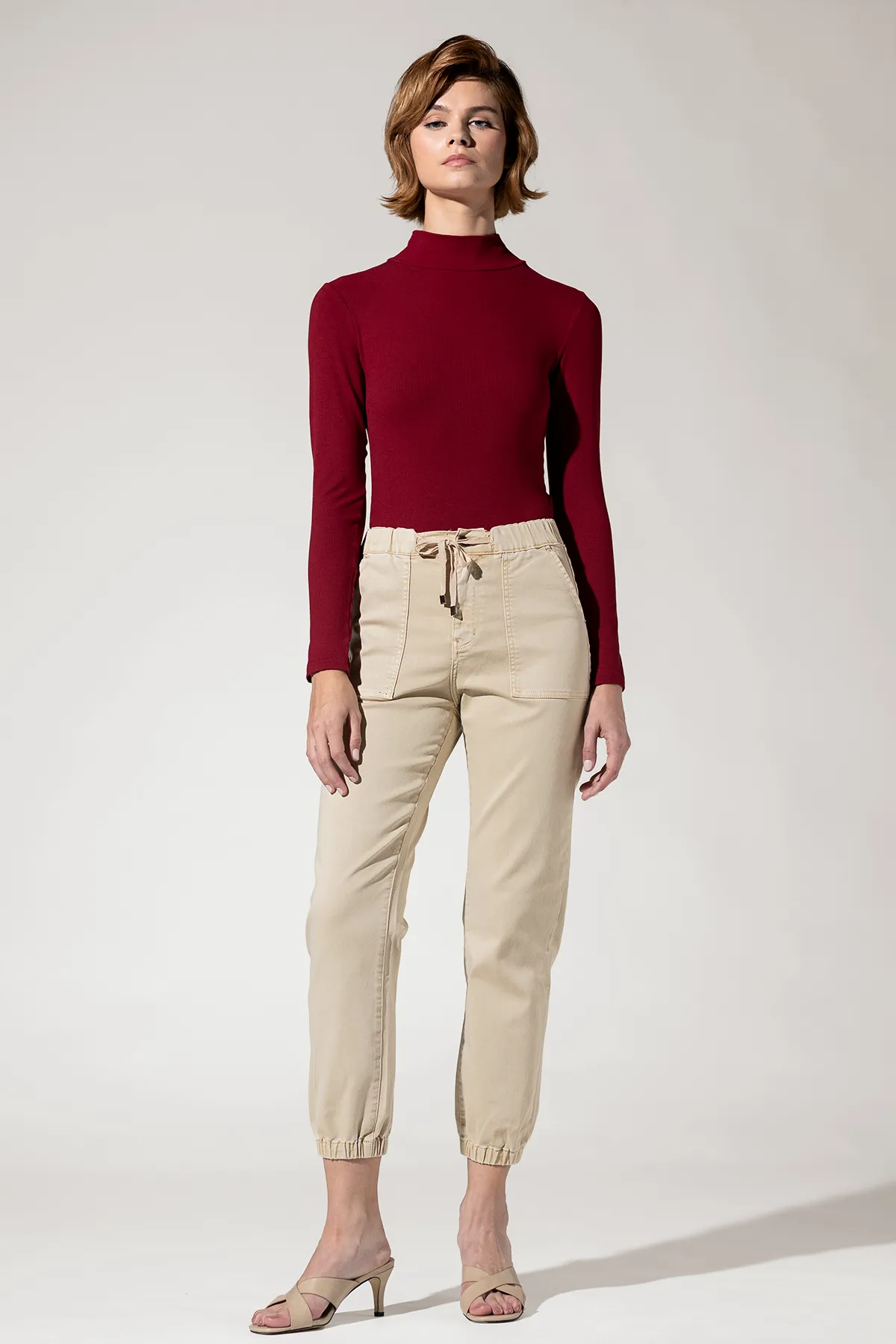 Super High Rise Jogger Pants with Elastic Leg