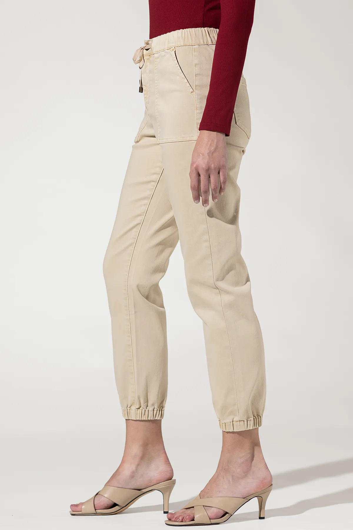 Super High Rise Jogger Pants with Elastic Leg