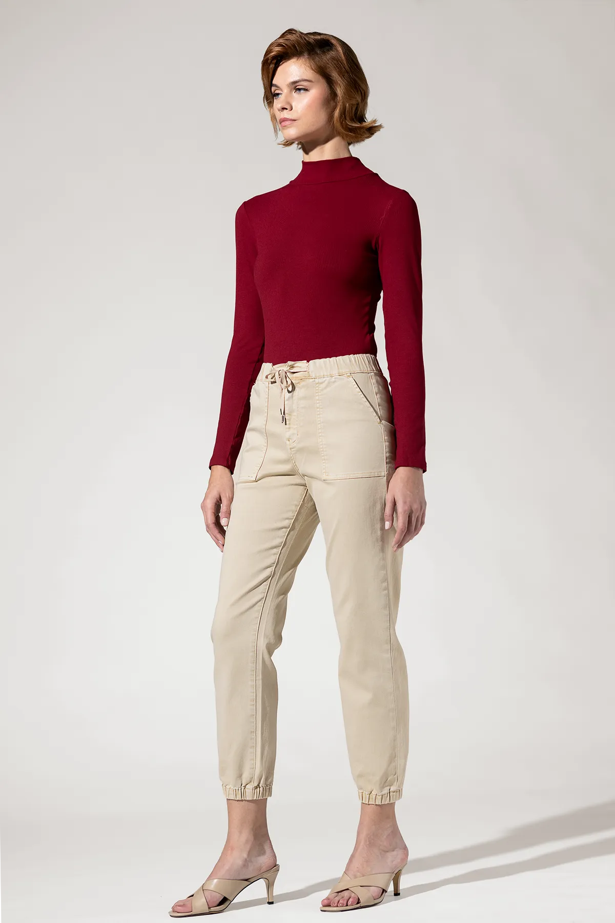 Super High Rise Jogger Pants with Elastic Leg