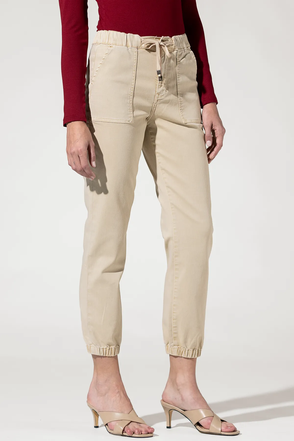 Super High Rise Jogger Pants with Elastic Leg