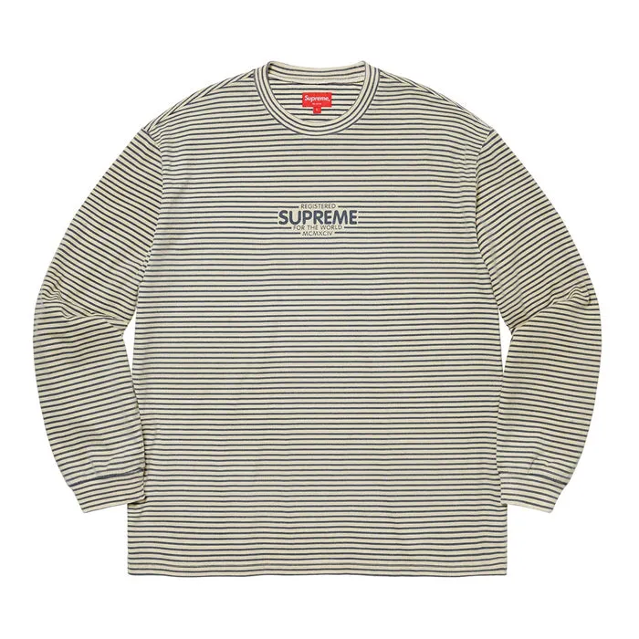 Supreme Micro Stripe L/S Top- Natural