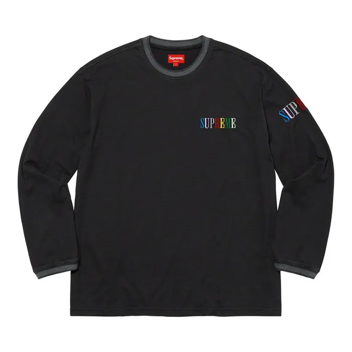 Supreme Multi Color Logo L/S Top- Black